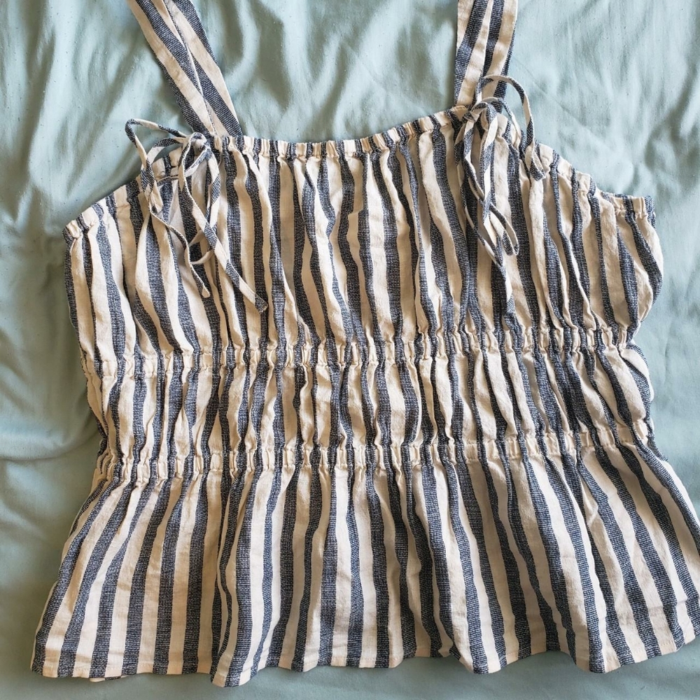 Universal Thread Beachy Striped Linen Tank Top - Size XL